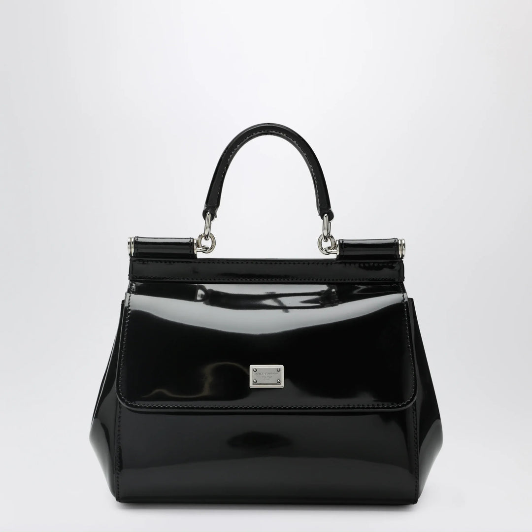 Dolce&amp;Gabbana - Sicily small black patent leather top-handle bag Brand Apparel &amp; Accessories > Clothing > Shirts &amp; Tops TU