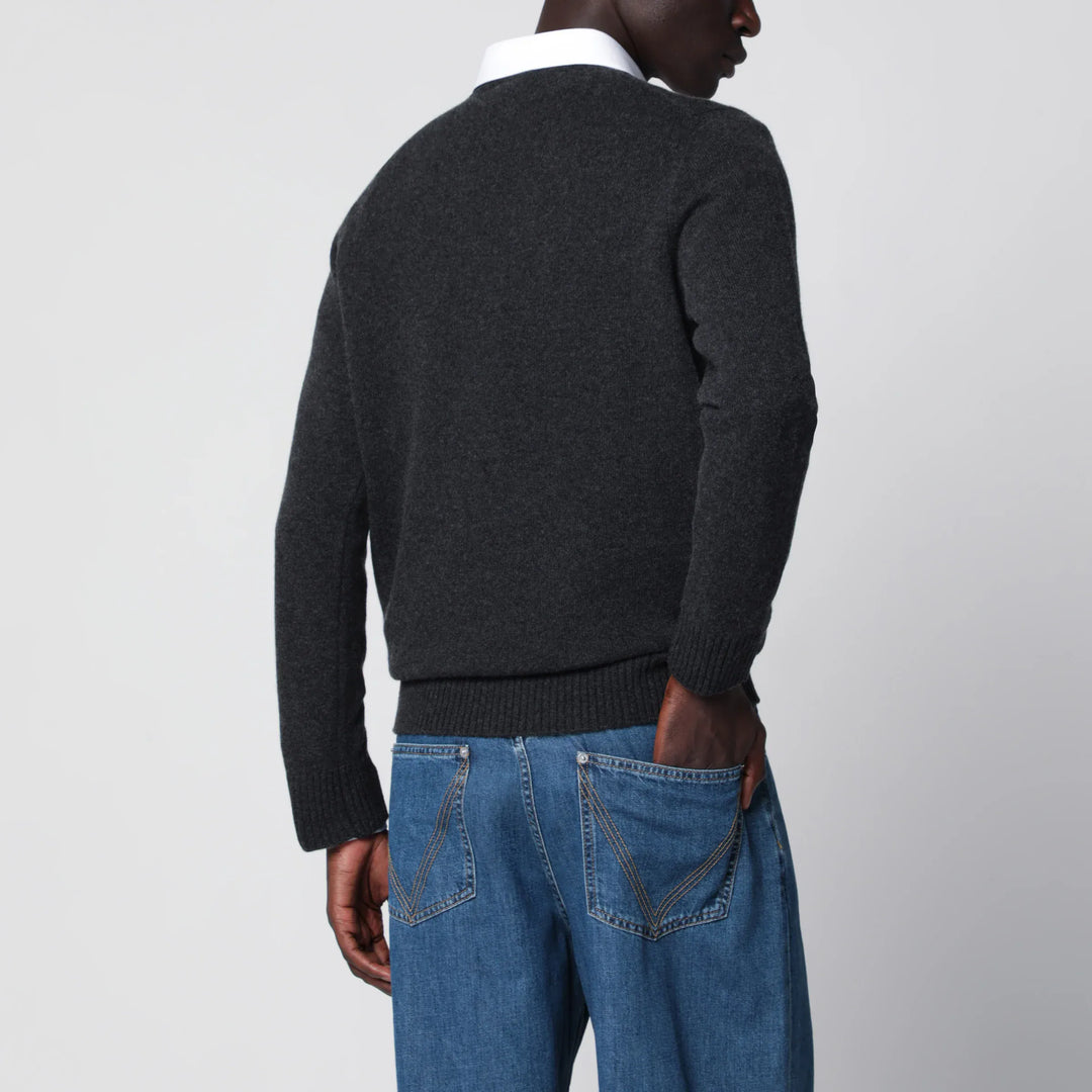 Drumohr - Dark grey cashmere crew-neck sweater Brand Apparel &amp; Accessories > Clothing > Shirts &amp; Tops 52 IT