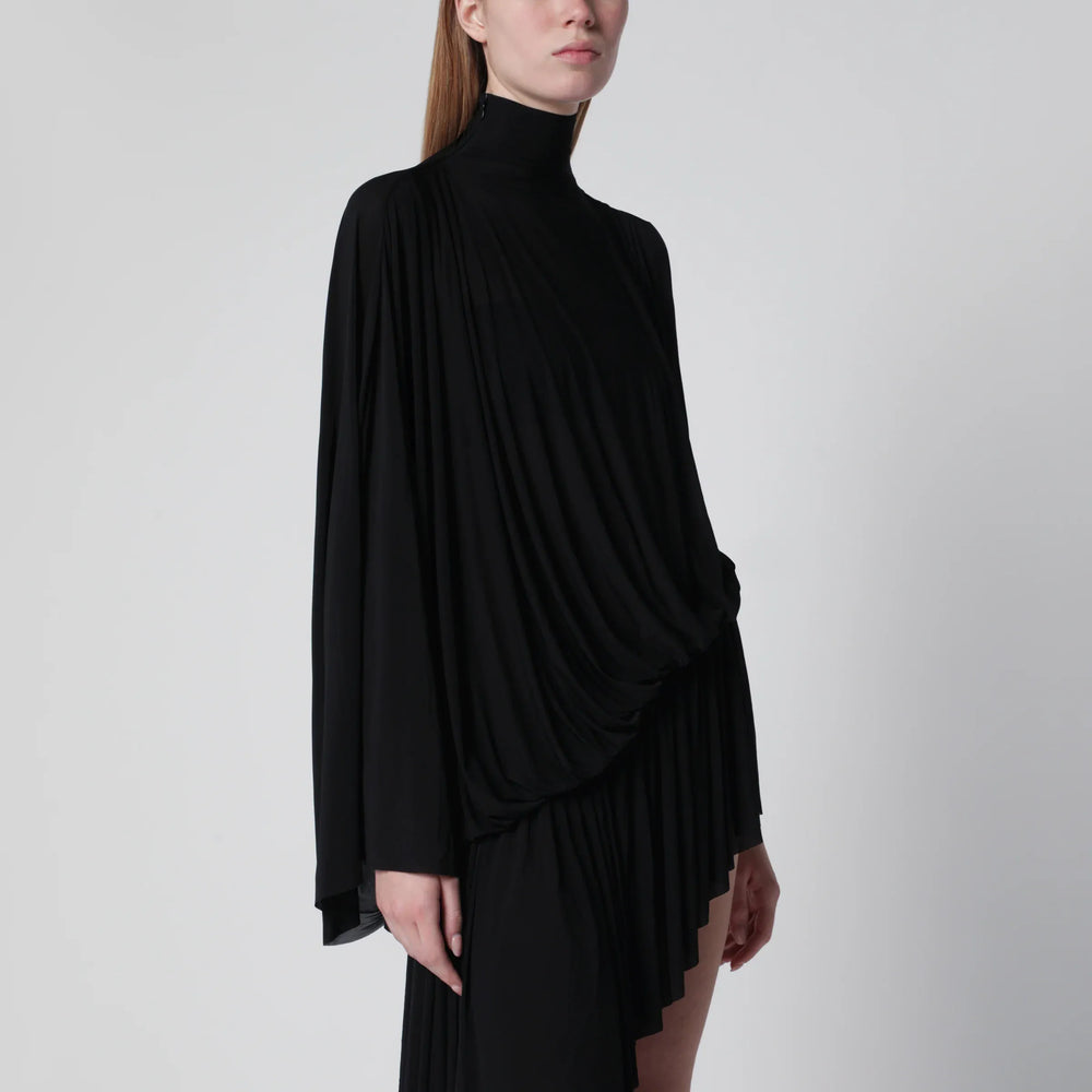 Francesco Murano - Black asymmetric turtleneck dress Brand Apparel & Accessories > Clothing > Shirts & Tops 40  IT