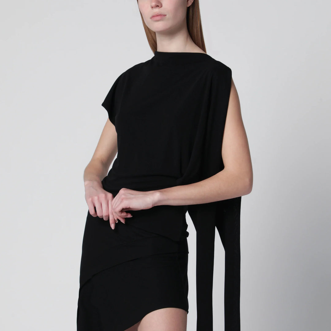 Francesco Murano - Black asymmetric viscose top Brand Apparel & Accessories > Clothing > Shirts & Tops 38  IT