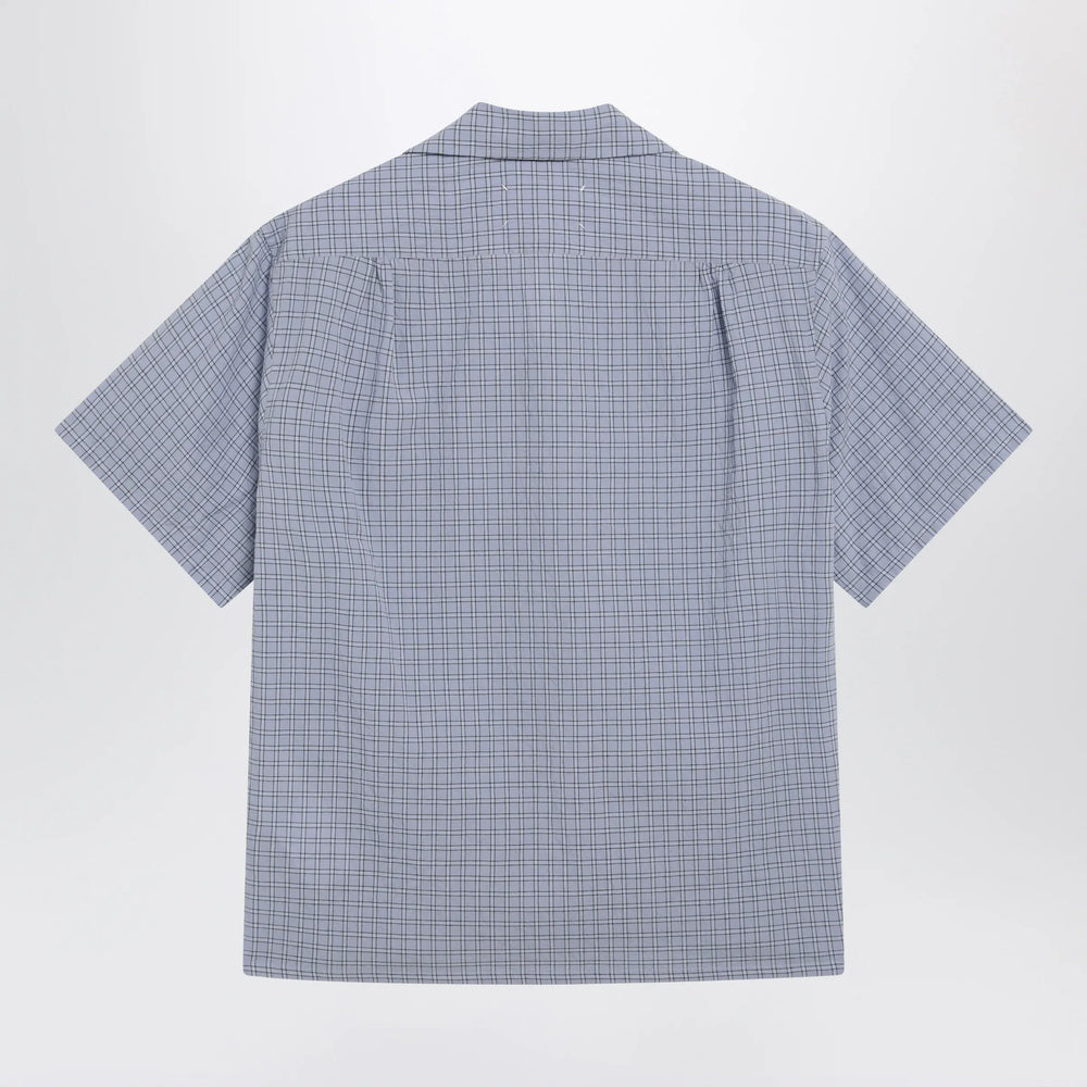 Maison Margiela - Light blue check bowling shirt Brand Apparel & Accessories > Clothing > Shirts & Tops