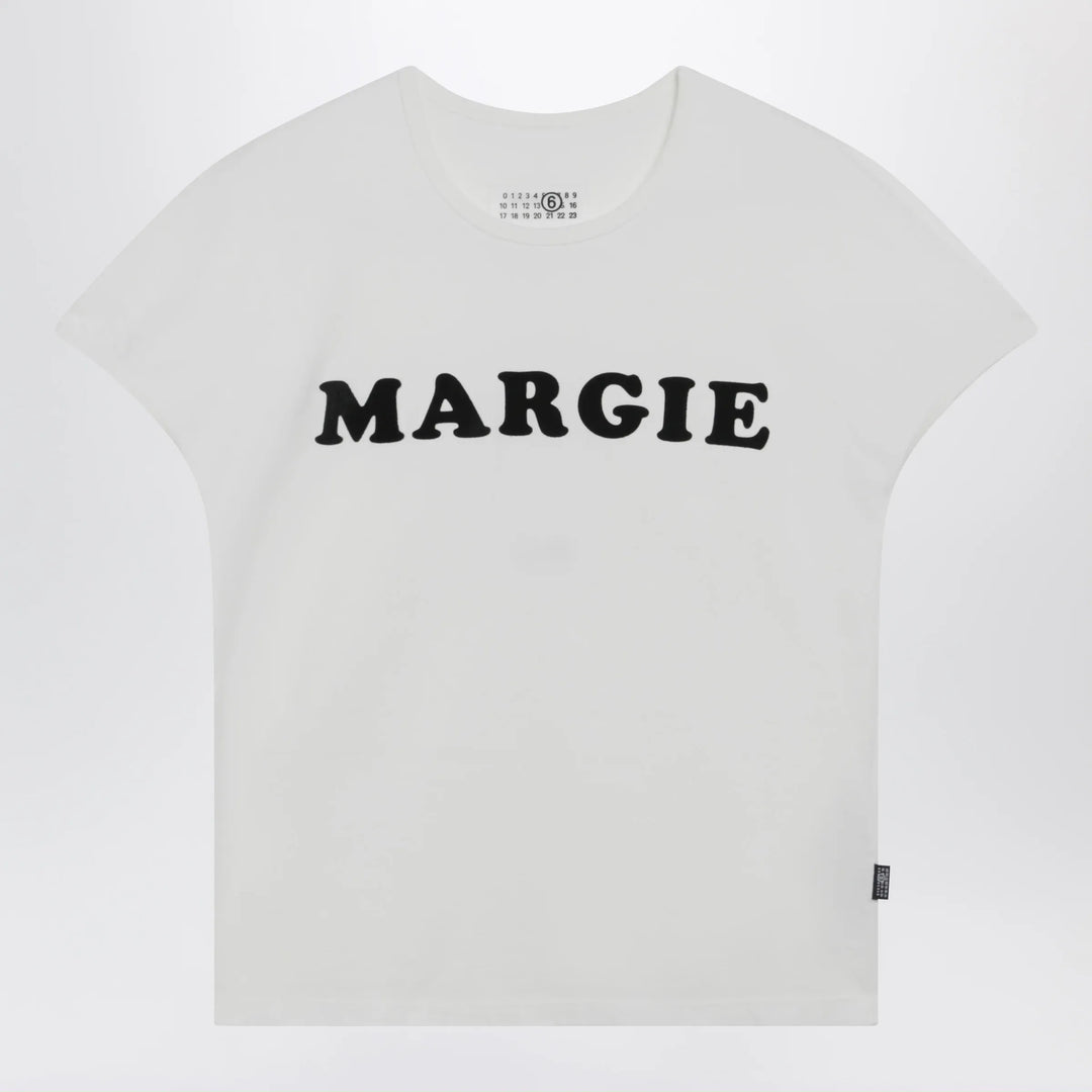 MM6 Maison Margiela - Vintage jersey cotton T-shirt in white Brand Apparel & Accessories > Clothing > Shirts & Tops XS