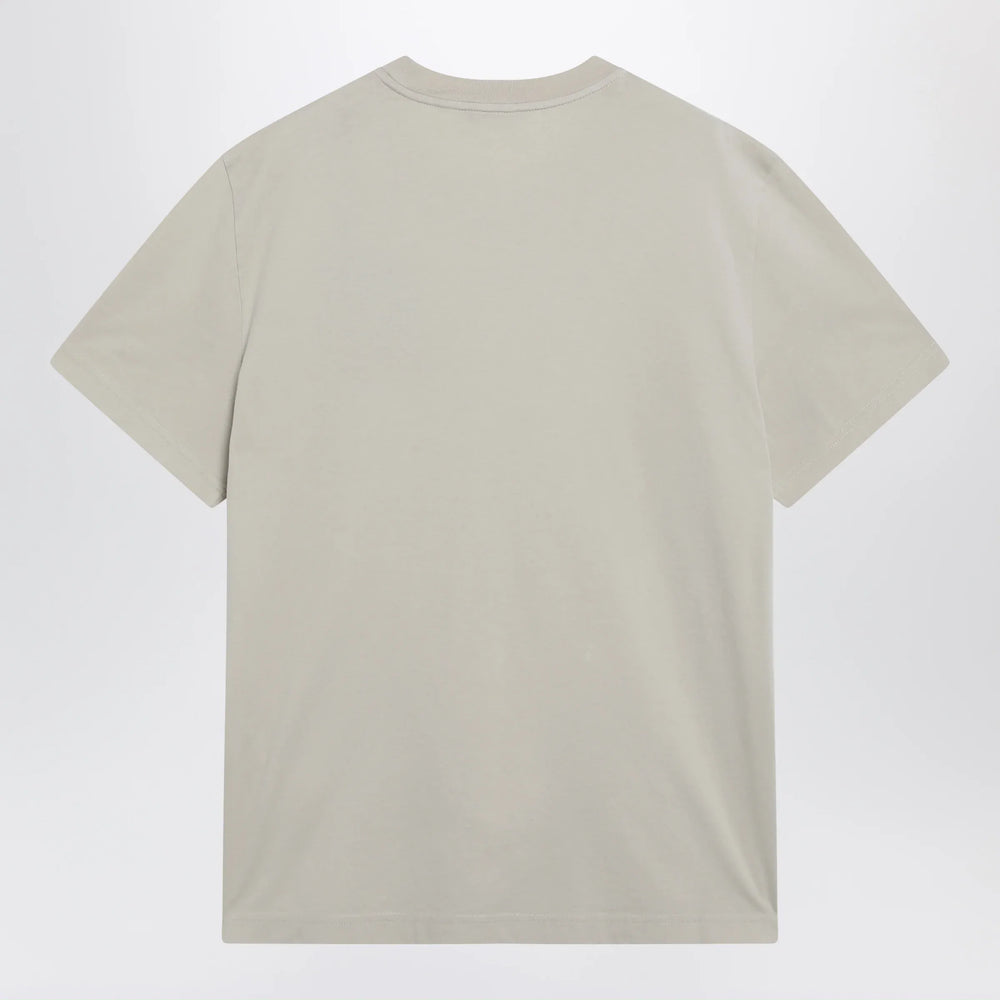Moncler - Light beige crewneck T-shirt with logo Brand Apparel & Accessories > Clothing > Shirts & Tops