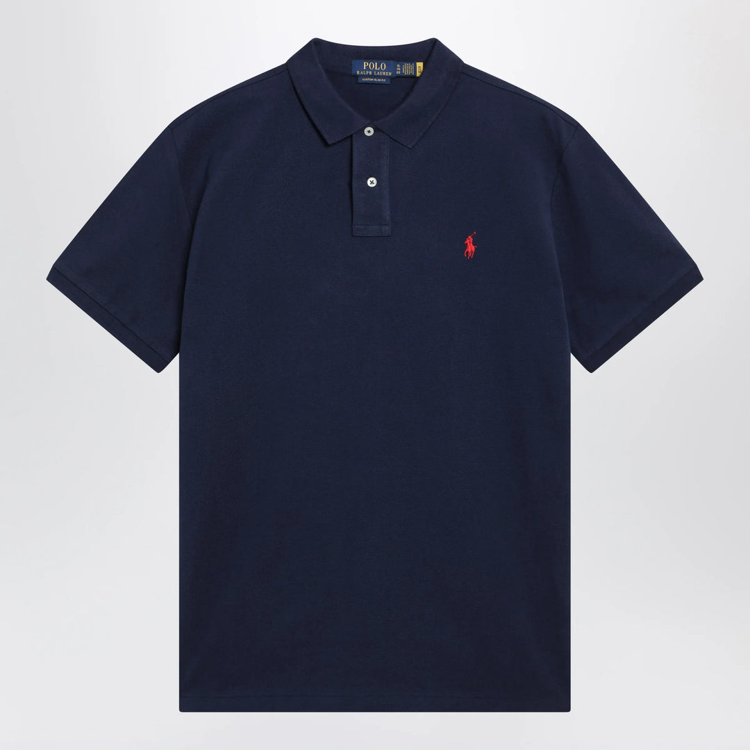 Polo Ralph Lauren - Navy cotton Custom Slim-Fit polo shirt Brand Apparel & Accessories > Clothing > Shirts & Tops S