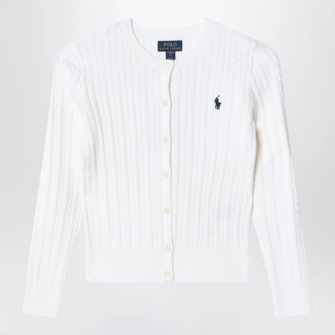 Polo Ralph Lauren - White fine cable-knit cotton cardigan Brand Apparel &amp; Accessories > Clothing > Shirts &amp; Tops M