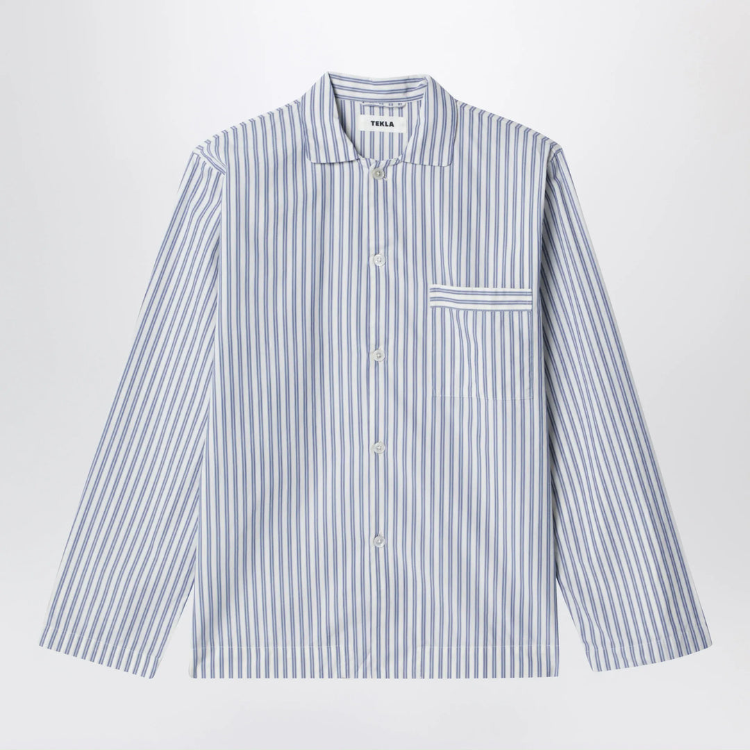 Tekla - White/light blue striped pajama shirt Brand Apparel &amp; Accessories > Clothing > Shirts &amp; Tops S