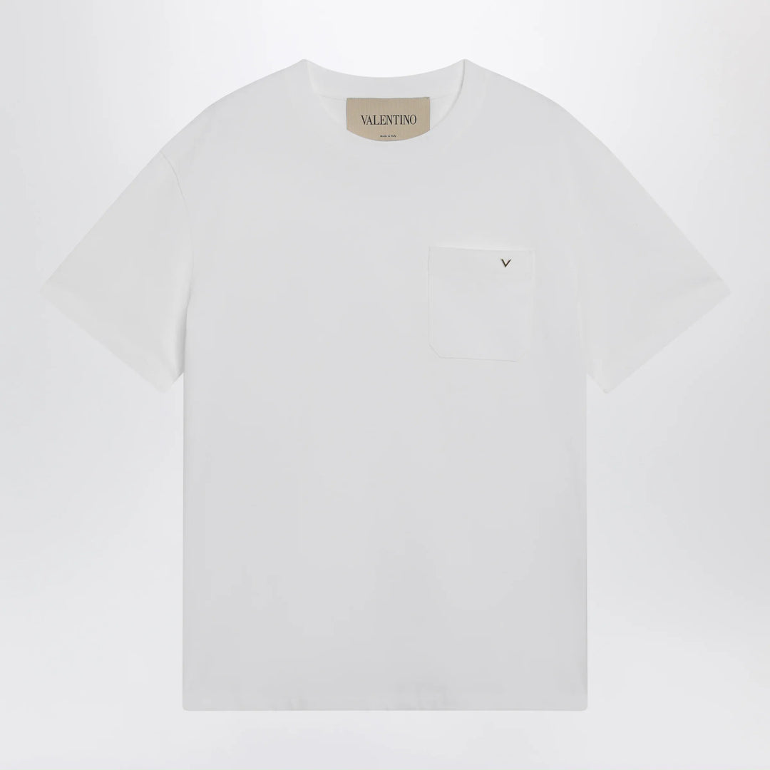 Valentino - White cotton T-shirt with VGold Brand Apparel &amp; Accessories > Clothing > Shirts &amp; Tops S