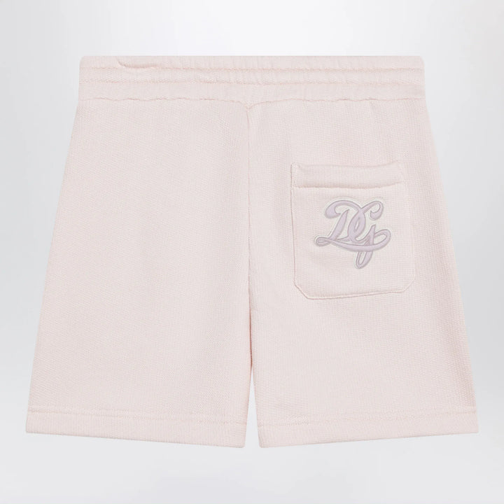 Dolce&amp;Gabbana - Pink cotton drawstring shorts with embroidered logo Brand Apparel &amp; Accessories > Clothing > Shorts
