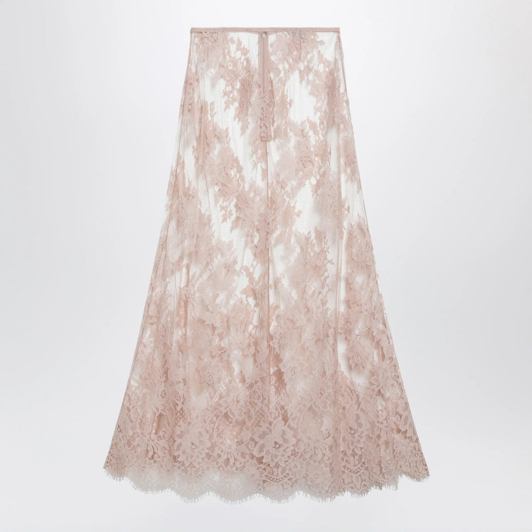 Dolce&amp;Gabbana - Chantilly lace midi skirt in pink Brand Apparel &amp; Accessories > Clothing > Skirts 40  IT