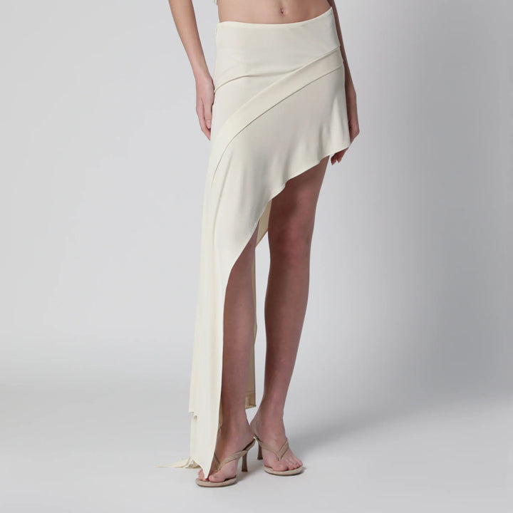Francesco Murano - White mini skirt with side train Brand Apparel &amp; Accessories > Clothing > Skirts 38  IT