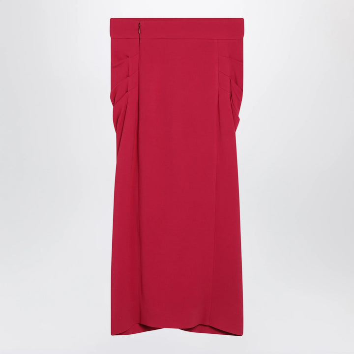 Valentino - Red midi skirt with ruched detail Brand Apparel &amp; Accessories > Clothing > Skirts