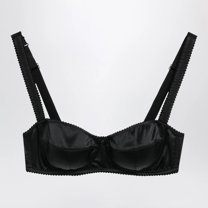Dolce&amp;Gabbana - Balconette bra in stretch silk satin, black Brand Apparel &amp; Accessories 1B