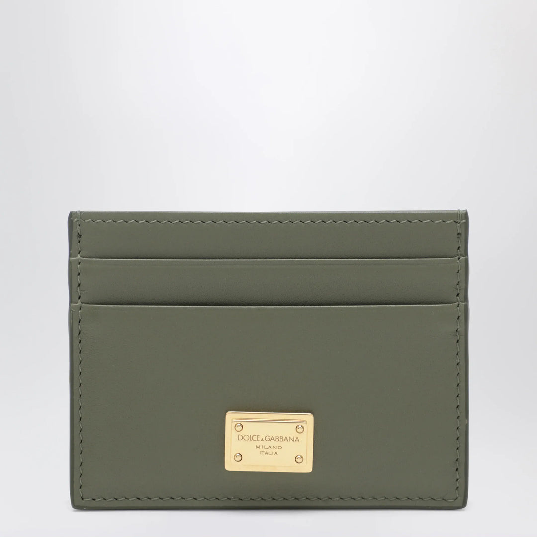 Dolce&amp;Gabbana - Military green plongé leather card holder Brand Apparel &amp; Accessories TU