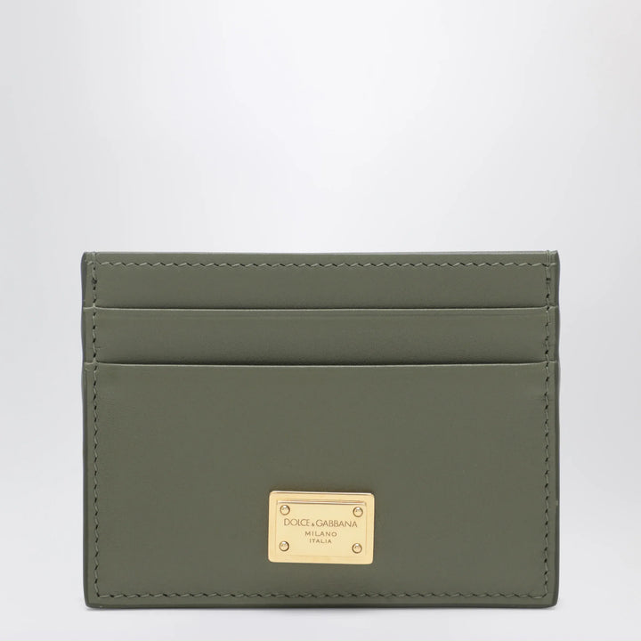 Dolce&amp;Gabbana - Military green plongé leather card holder Brand Apparel &amp; Accessories TU