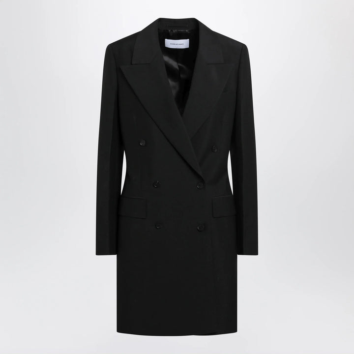 Ferragamo - Black double-breasted wool-blend suit Brand Apparel &amp; Accessories