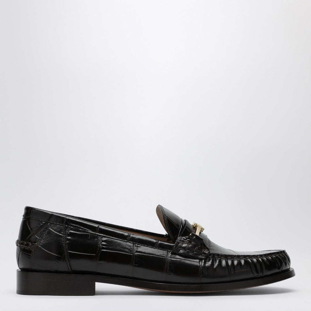 Apparel &amp; Accessories 11 US Ferragamo - Dark Brown Moccasin new Vara chain Brand