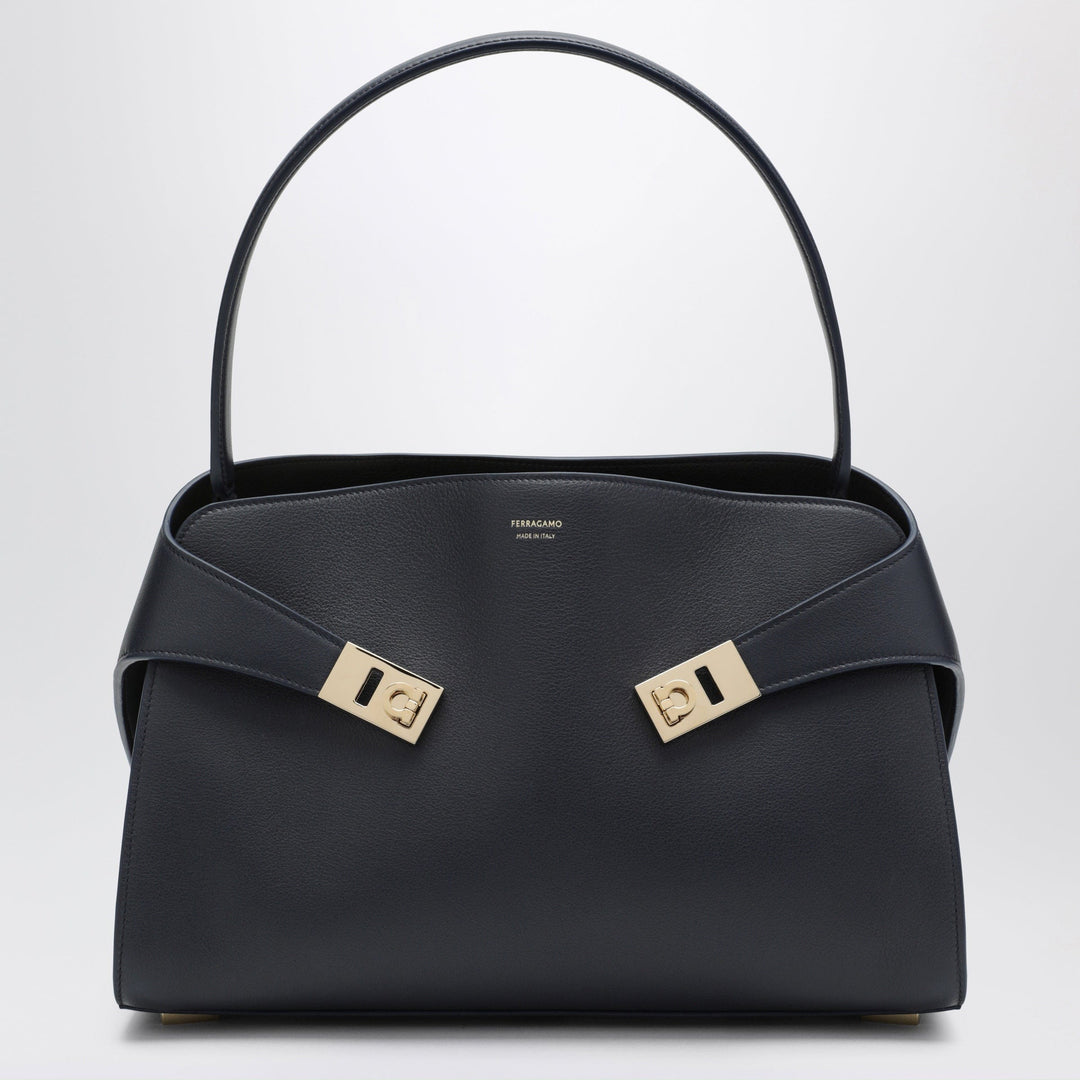 Apparel &amp; Accessories TU Ferragamo - Navy blue Hug Soft M handbag in leather Brand