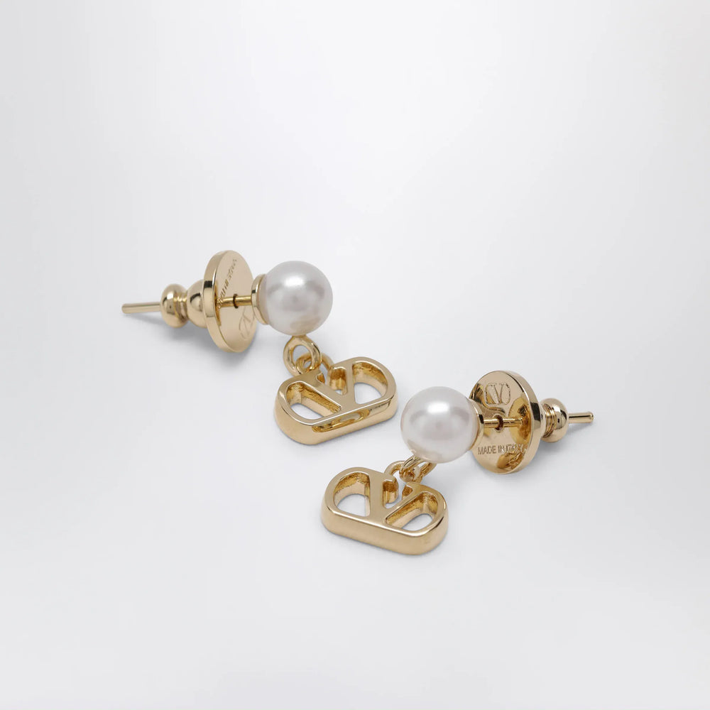 Valentino Garavani - Gold-tone VLogo Signature earrings with pearl Brand Apparel & Accessories > Jewelry TU
