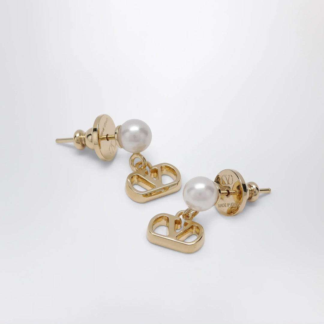 Valentino Garavani - Gold-tone VLogo Signature earrings with pearl Brand Apparel &amp; Accessories > Jewelry TU