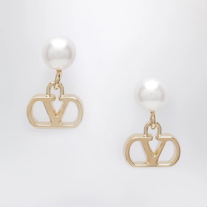Valentino Garavani - Gold-tone VLogo Signature earrings with pearl Brand Apparel &amp; Accessories > Jewelry TU