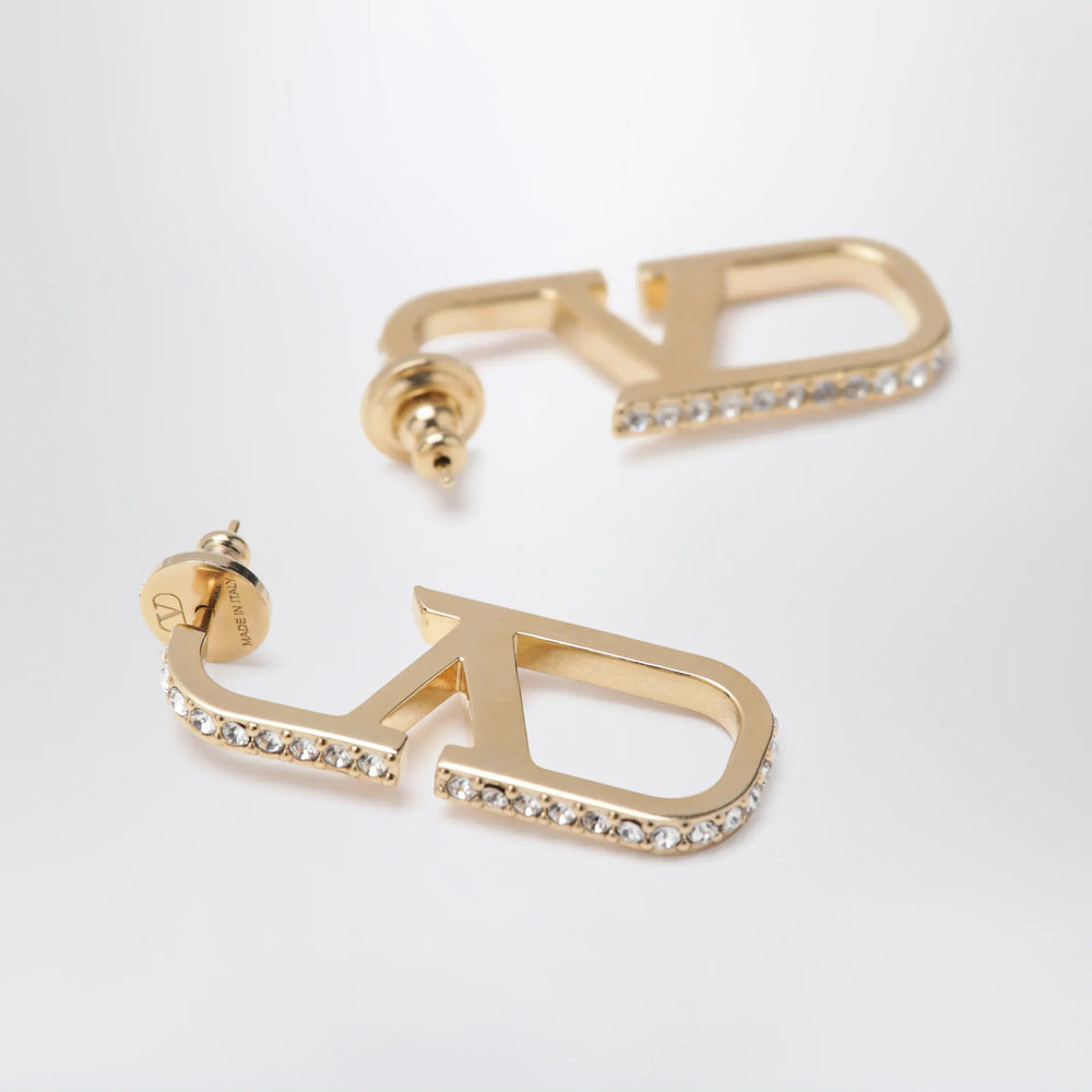 Valentino Garavani - Gold-tone VLogo Signature earrings with Swarovski crystals Brand Apparel & Accessories > Jewelry