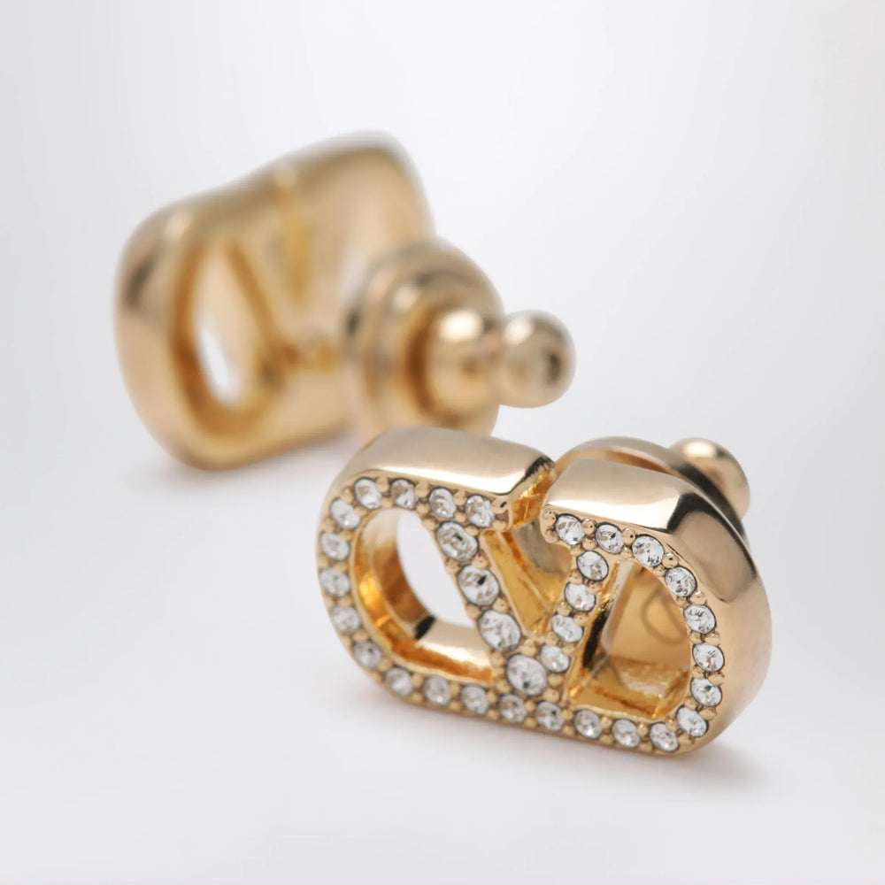 Valentino Garavani - Gold-tone VLogo Signature earrings with Swarovski crystals Brand Apparel & Accessories > Jewelry