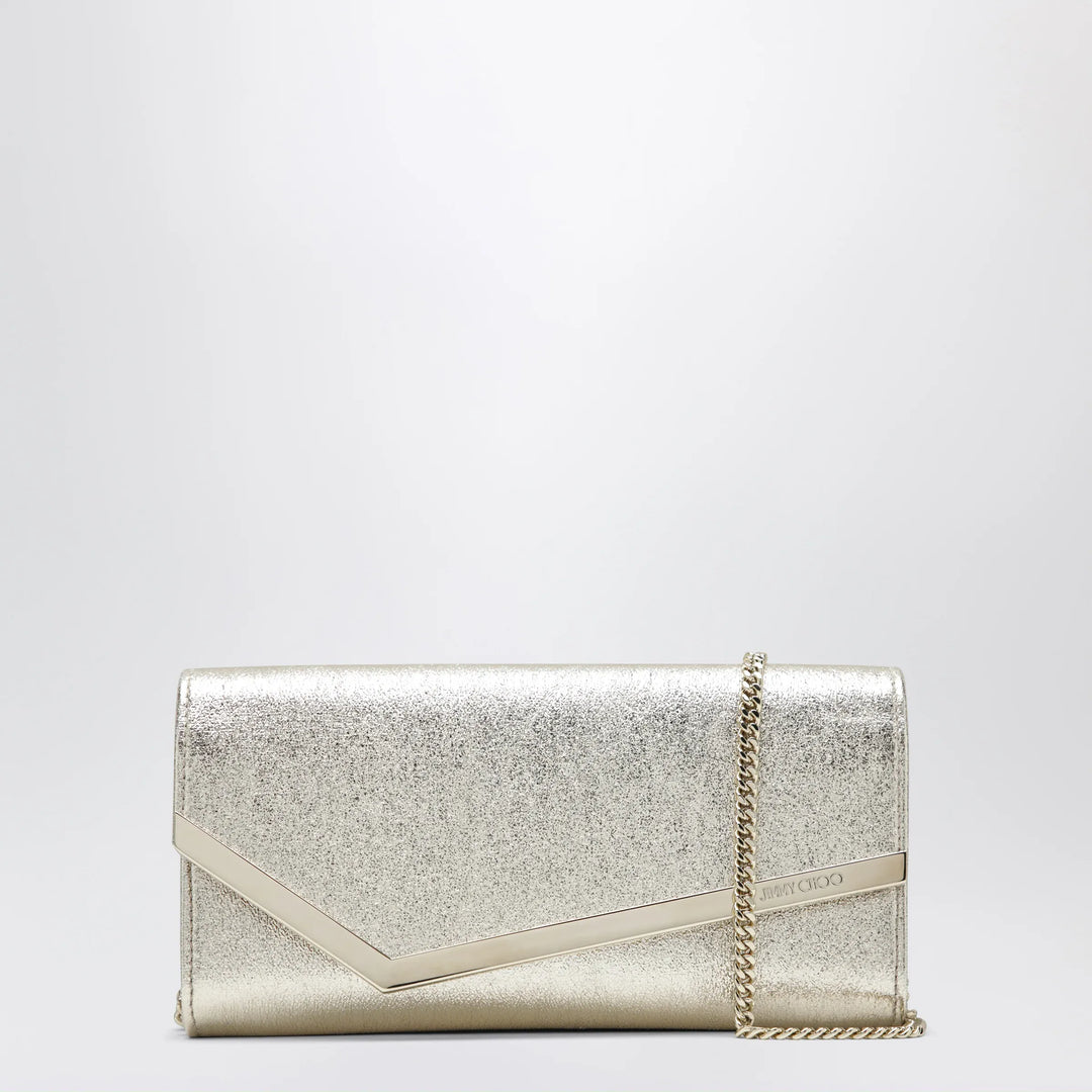 Jimmy Choo - Emmie Brilliance fabric clutch in platinum ice Brand Apparel & Accessories U