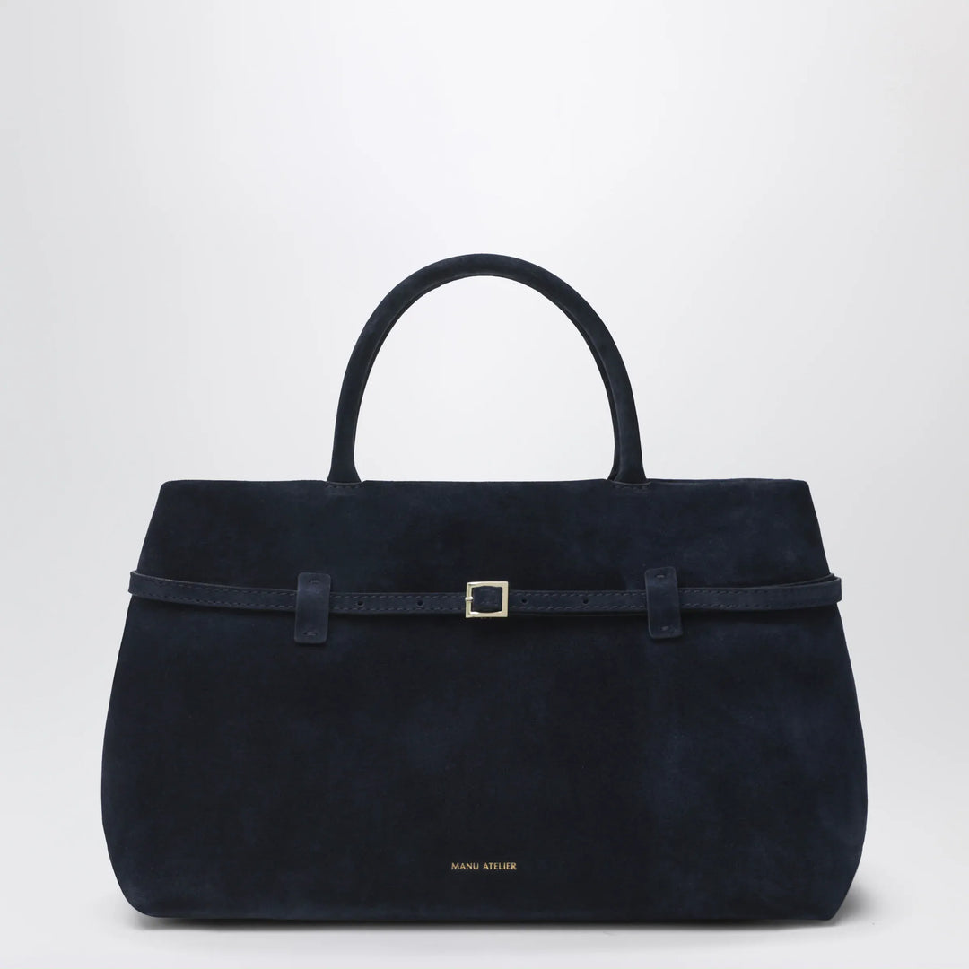 Manu Atelier - Le Cambon 35 dark blue suede bag Brand Apparel &amp; Accessories U