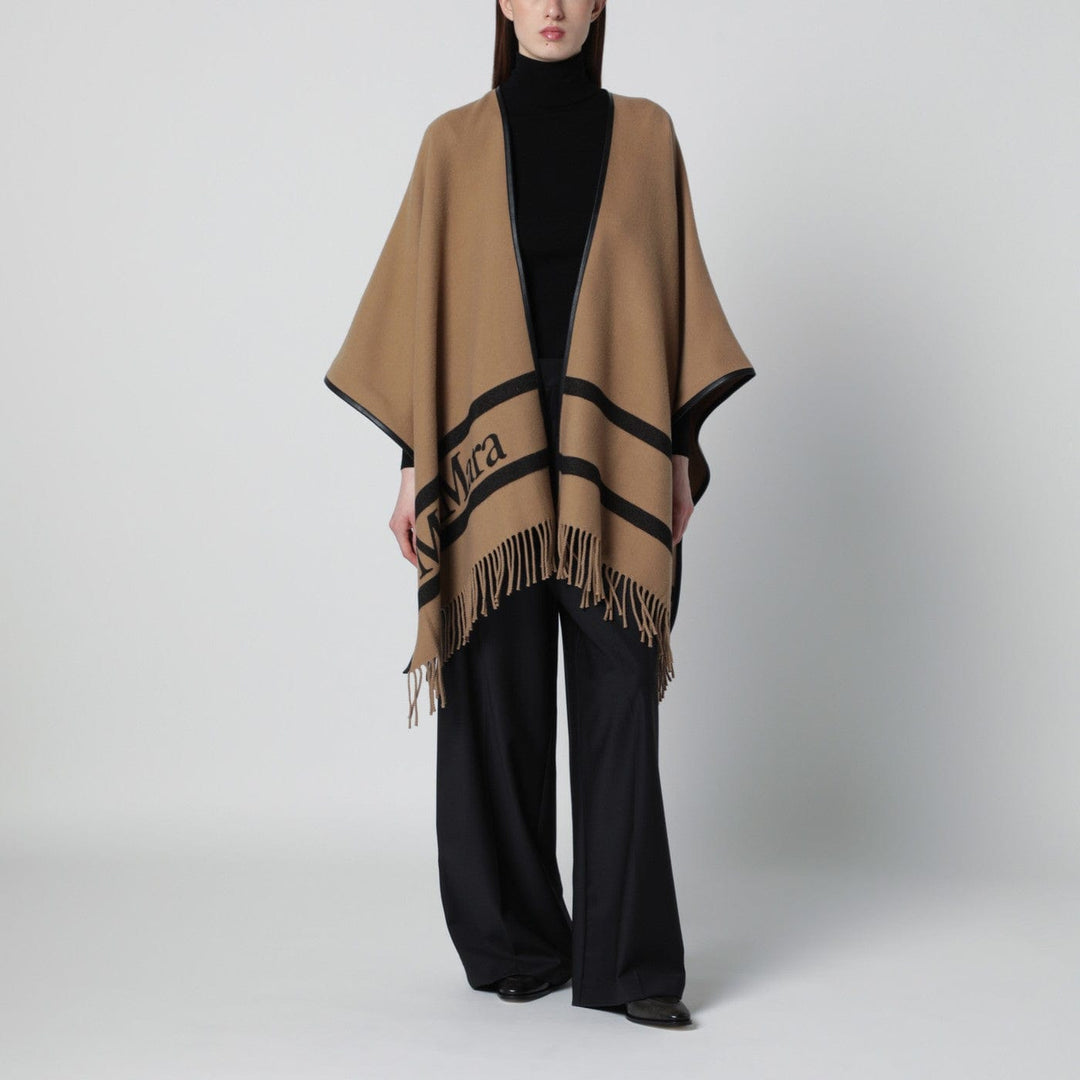Apparel &amp; Accessories TU Max Mara - Camel jacquard wool poncho Brand