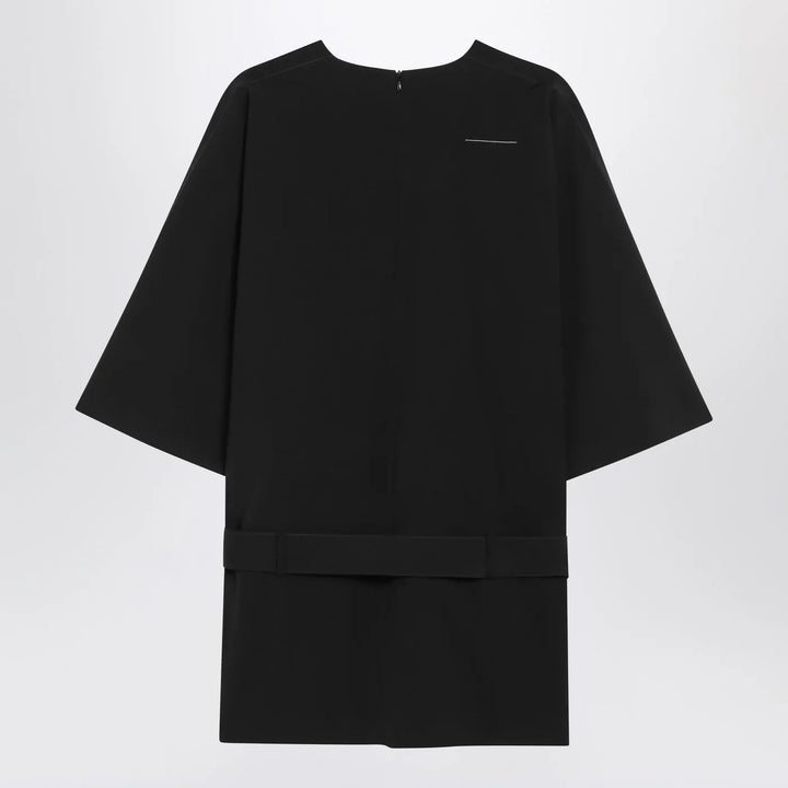 MM6 Maison Margiela - Black wool-blend mini dress Brand Apparel &amp; Accessories 42  IT