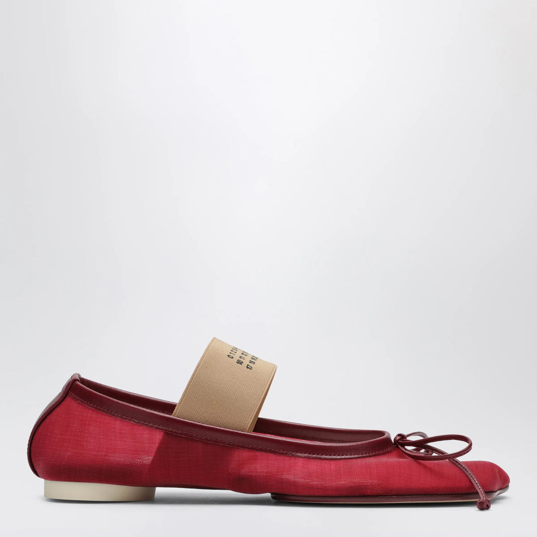 MM6 Maison Margiela - Numeric Anatomic Ballet Flats with Transparent Finish in Red Brand Apparel &amp; Accessories 38,5 IT