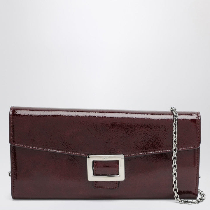 Apparel &amp; Accessories TU ROGER VIVIER - Belle Vivier dark violet patent leather wallet with chain Brand