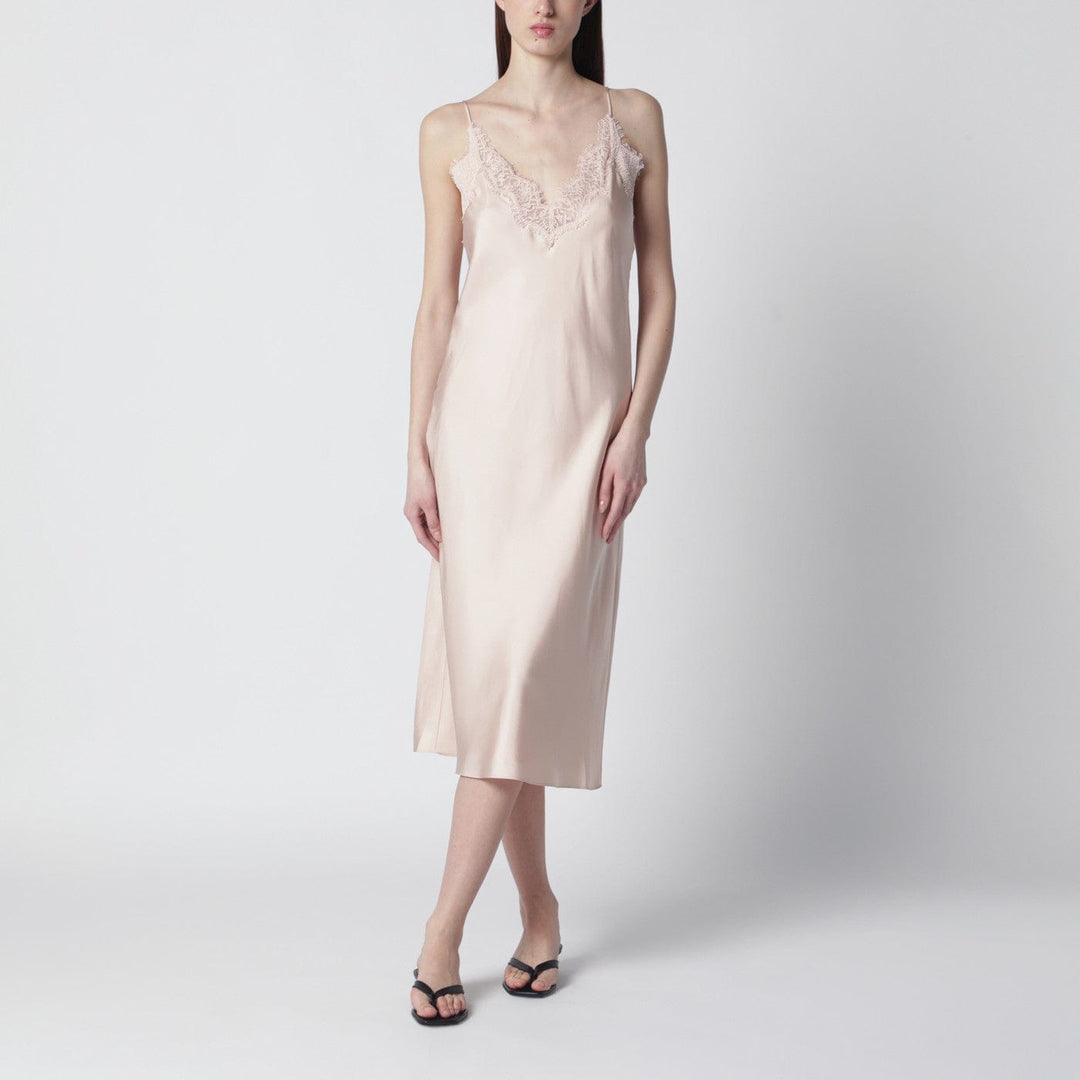 Apparel & Accessories Róhe - Light pink silk slip dress with lace Brand