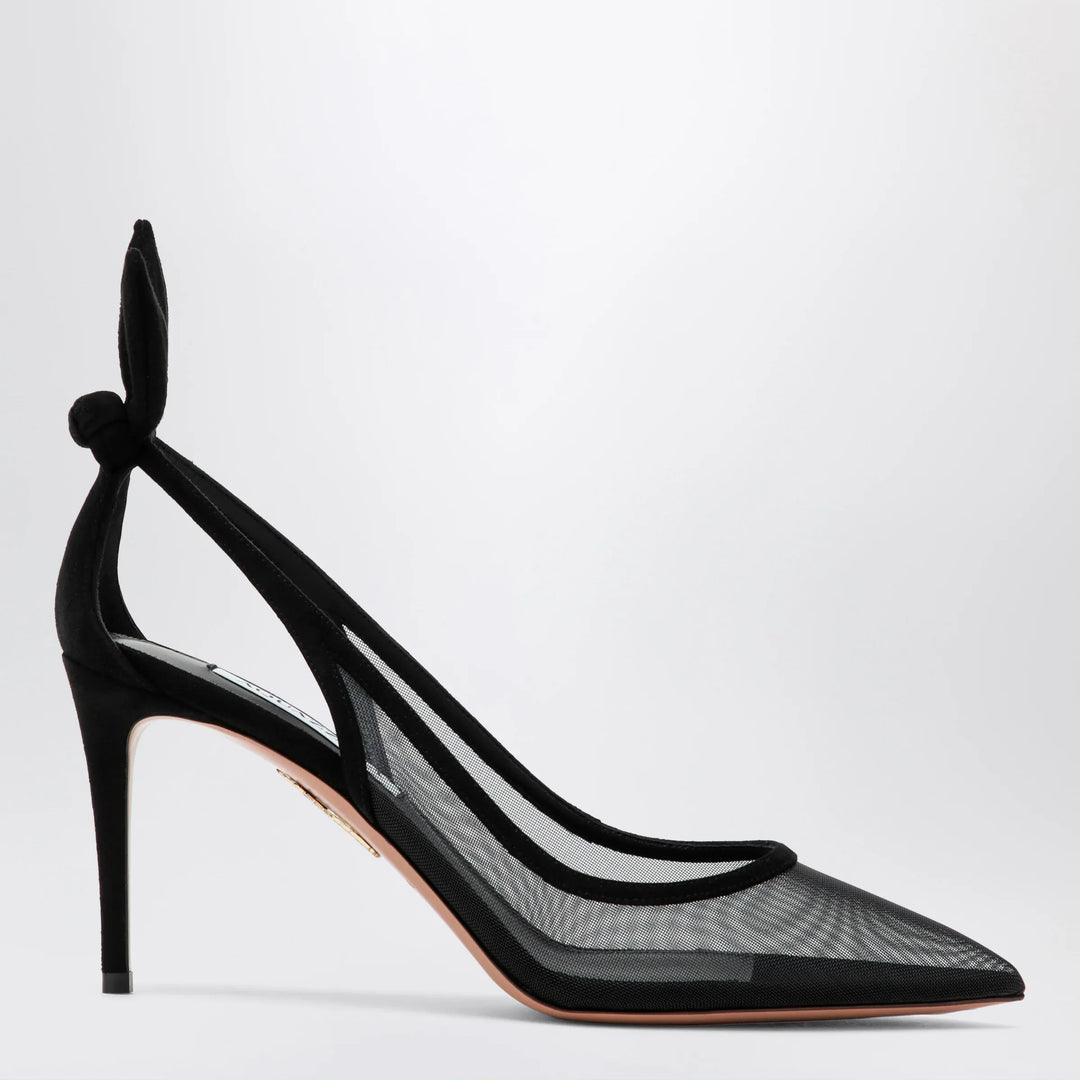 Aquazzura - Black bow-tie mesh pumps Brand Apparel & Accessories > Shoes 36 IT