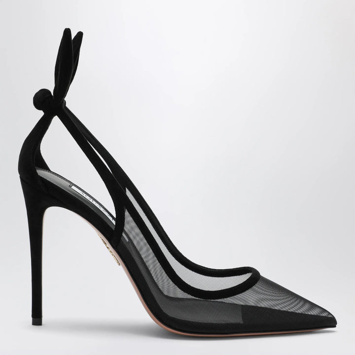 Aquazzura - Black Bow Tie pumps in mesh and suede Brand Apparel &amp; Accessories > Shoes 36 IT