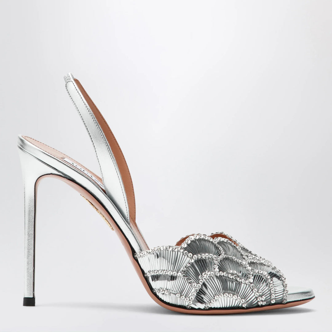 Aquazzura - Ce Soir silver sandals in nappa leather Brand Apparel &amp; Accessories > Shoes 36 IT