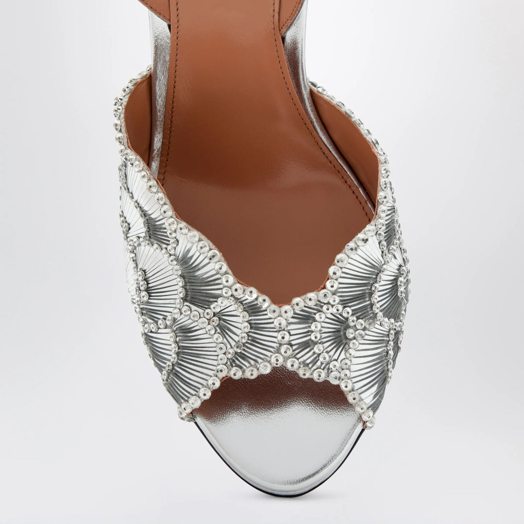 Aquazzura - Ce Soir silver sandals in nappa leather Brand Apparel &amp; Accessories > Shoes 39,5 IT