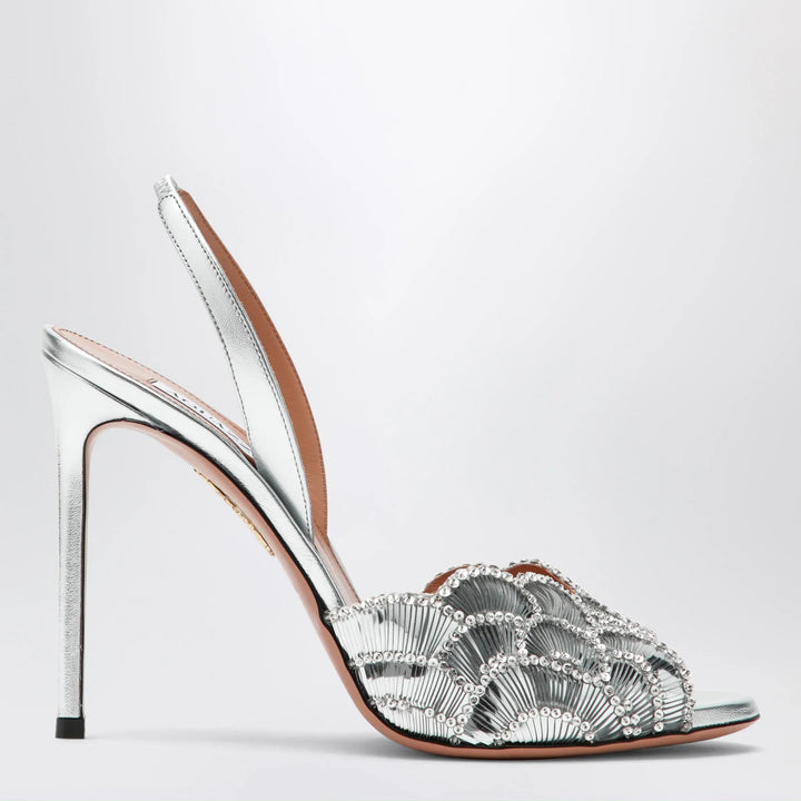 Aquazzura - Ce Soir silver sandals in nappa leather Brand Apparel &amp; Accessories > Shoes 39,5 IT