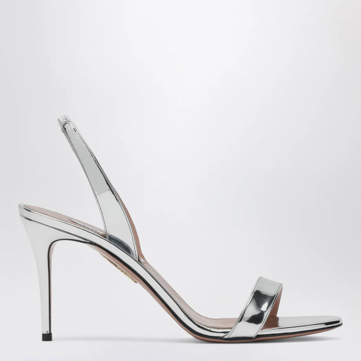 Aquazzura - So Nude 85 Silver Sandals Brand Apparel &amp; Accessories > Shoes 37,5 IT
