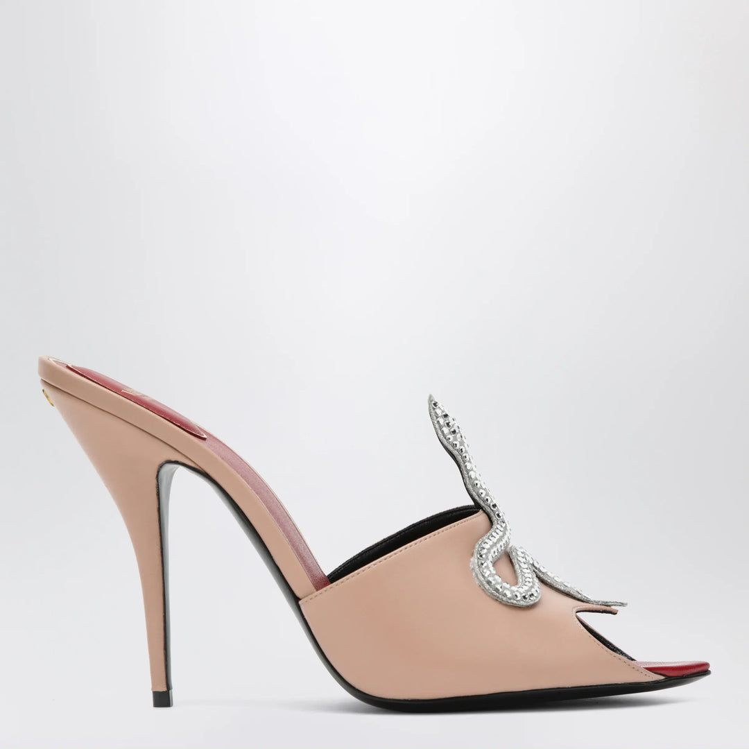 Valentino Garavani - Powder pink Slide sandal Coeur Vipère in kidskin Brand Apparel & Accessories > Shoes 36 IT