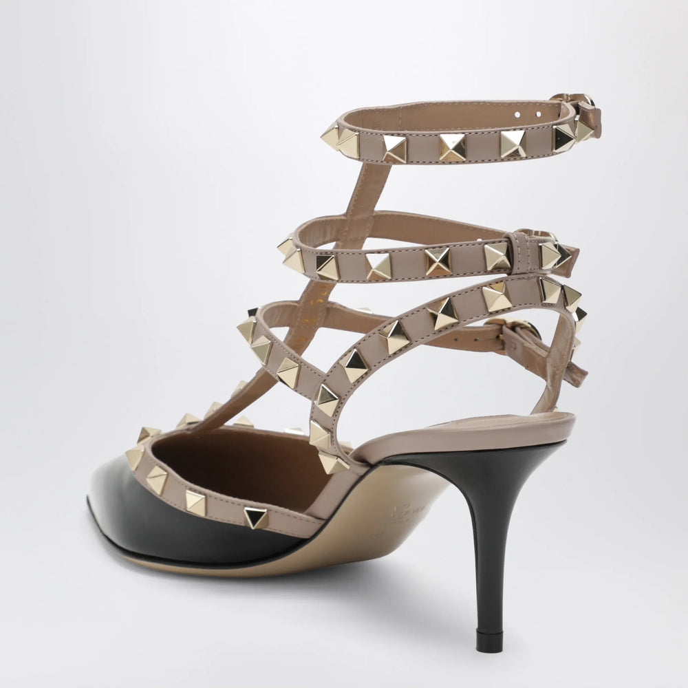 Valentino Garavani - Rockstud strap pumps in patent leather, black/powder Brand Apparel & Accessories > Shoes