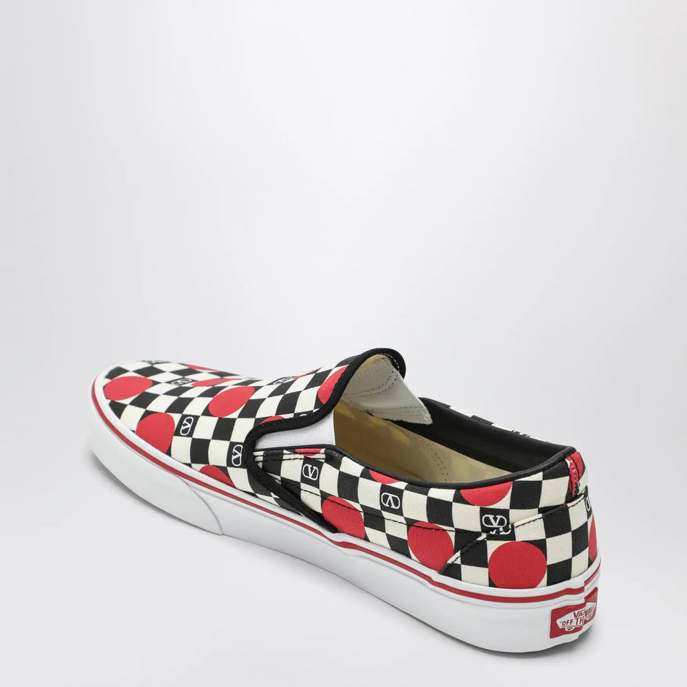 Valentino Garavani X Vans - Slip-On Sneakers black/red with VLogo Checkerboard print and polka-dot detail Brand Apparel & Accessories > Shoes