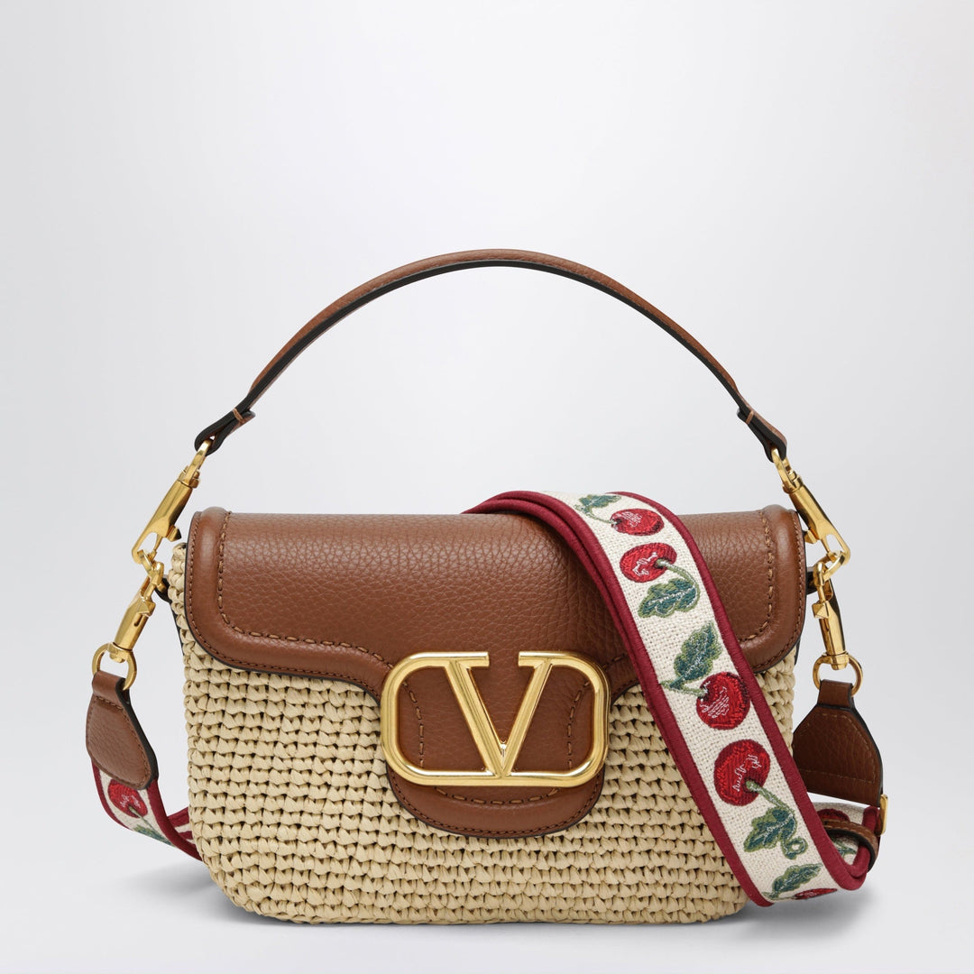 Apparel &amp; Accessories TU Valentino Garavani - Alltime raffia and leather bag with Cherryfic embroidered strap Brand