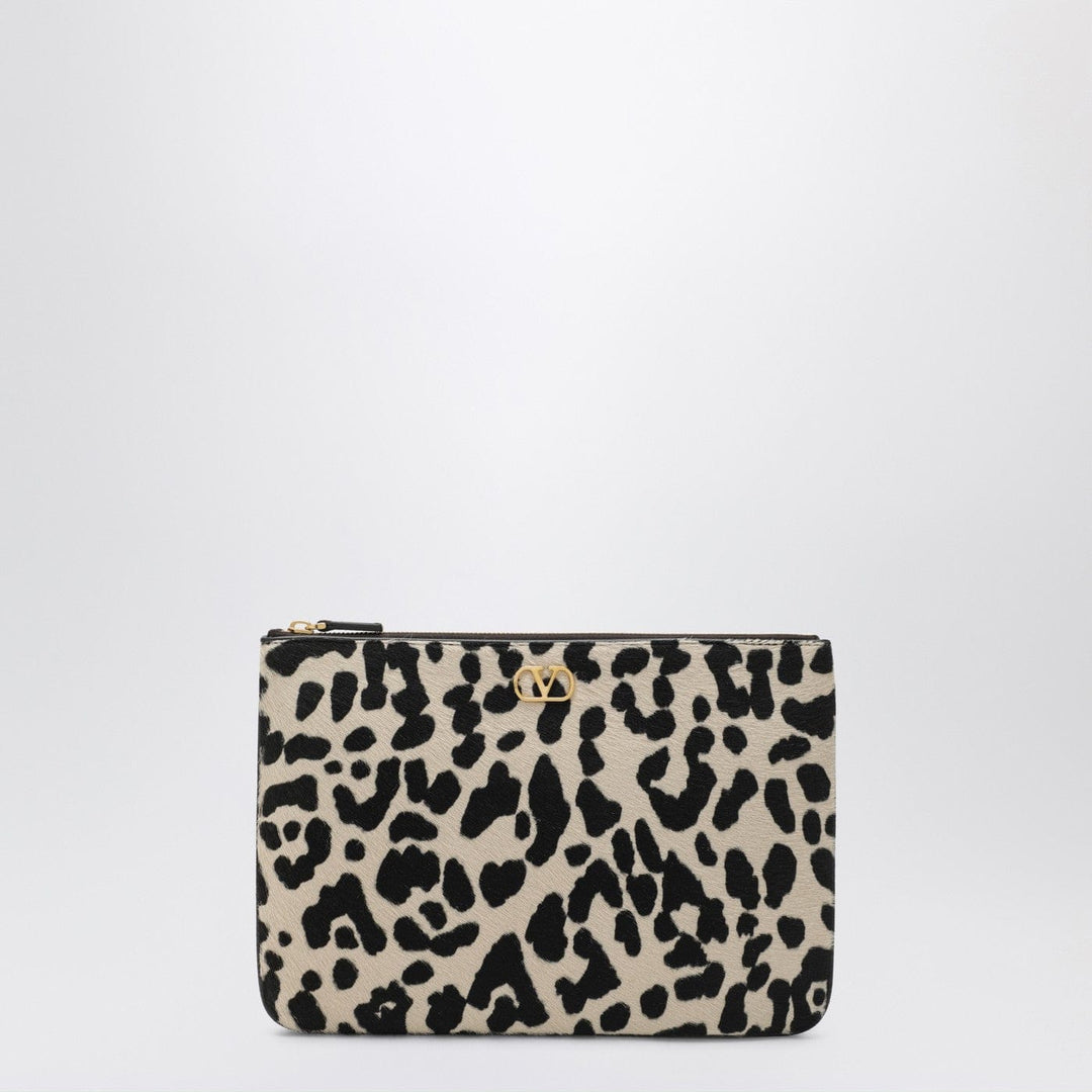 Apparel & Accessories TU Valentino Garavani - Animal-print pony-effect VLogo Signature pouch Brand