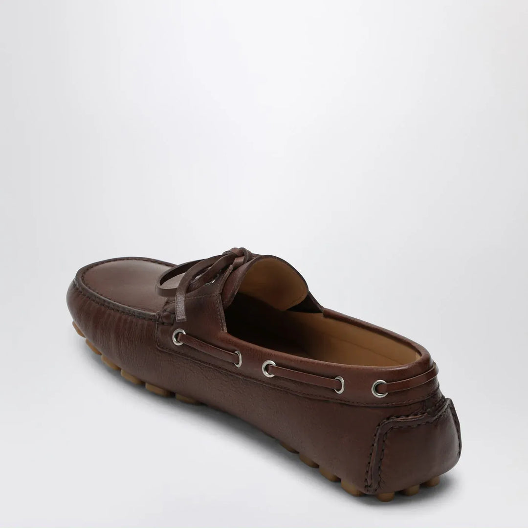 Valentino Garavani - Brown leather moccasin driver Fantaway Brand Apparel &amp; Accessories