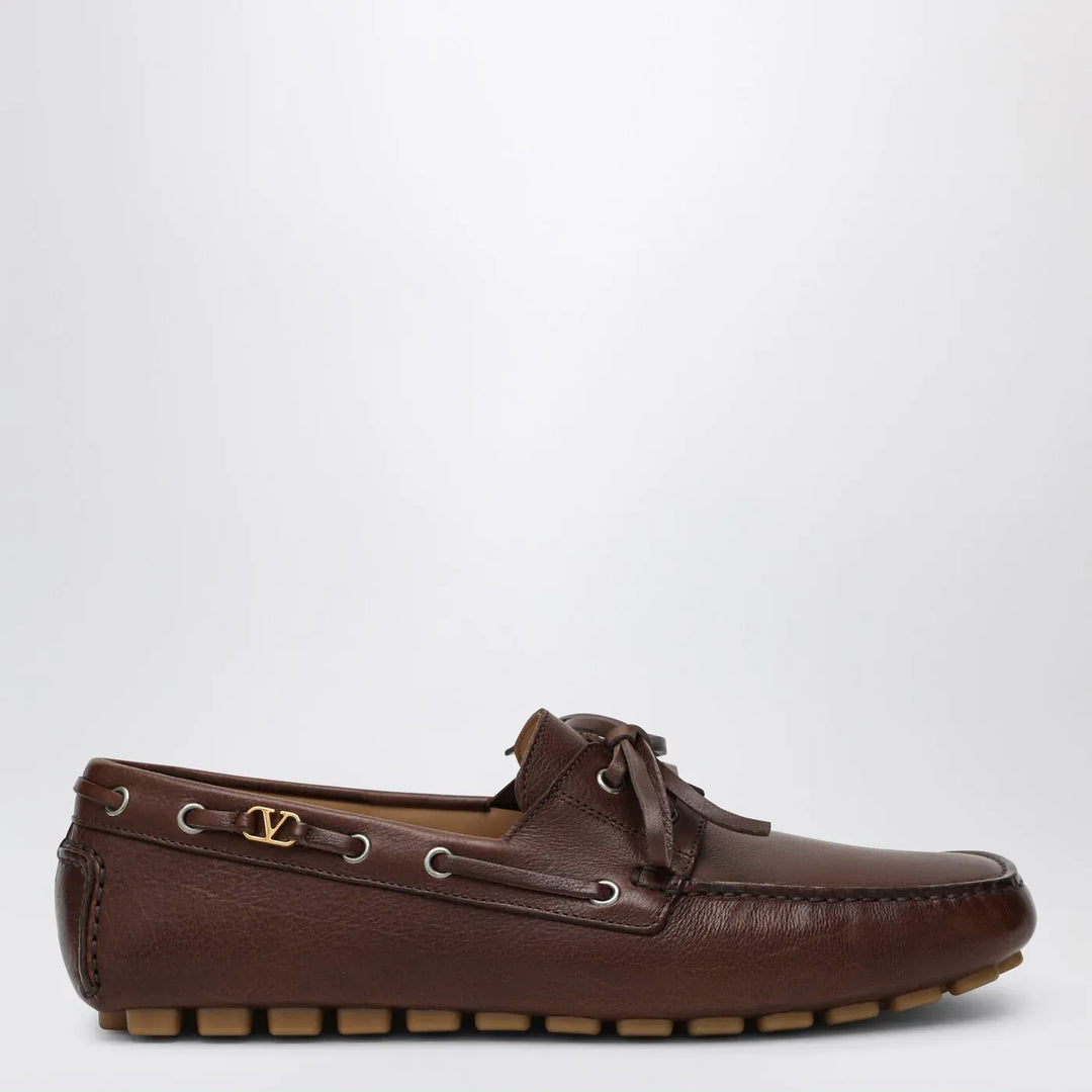 Valentino Garavani - Brown leather moccasin driver Fantaway Brand Apparel &amp; Accessories 40 IT