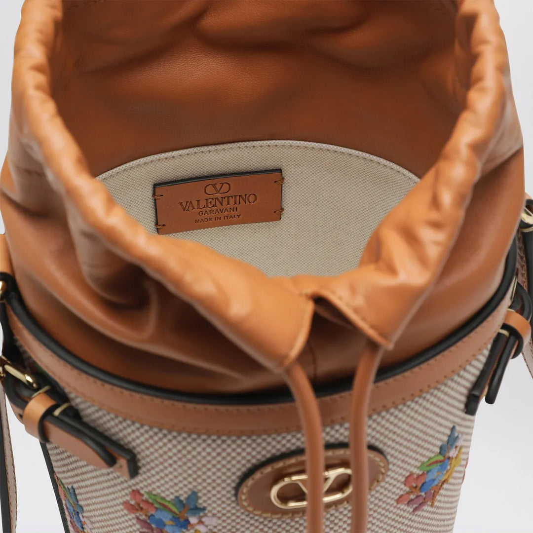 Valentino Garavani - Canvas bucket bag with floral embroidery Brand Apparel &amp; Accessories TU