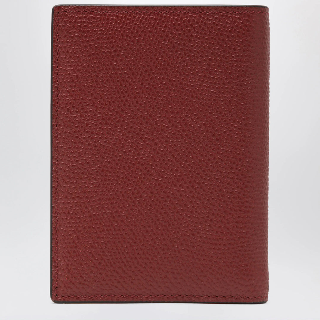 Valentino Garavani - Dark red Vlogo card holder in grained leather Brand Apparel &amp; Accessories U