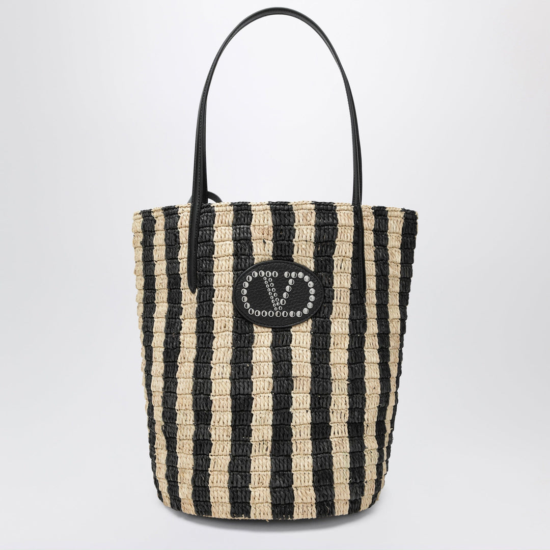 Apparel & Accessories TU Valentino Garavani - Striped shoulder bag in raffia and leather Brand