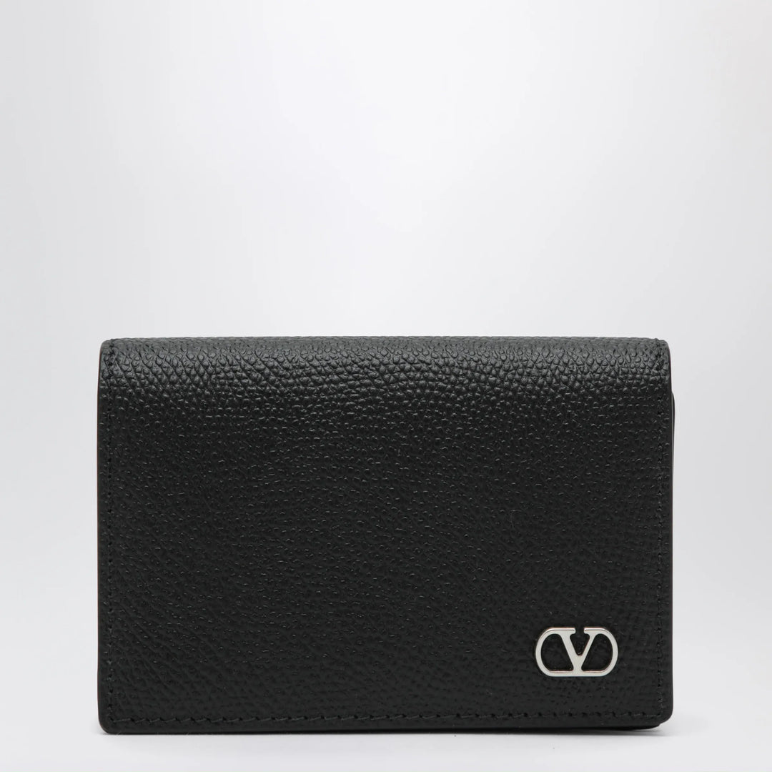 Valentino Garavani - VLogo bifold card wallet in black leather Brand Apparel & Accessories TU